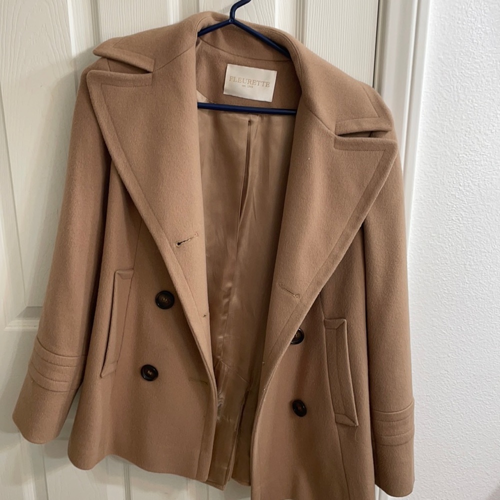 Tan Fleurette Peacoat